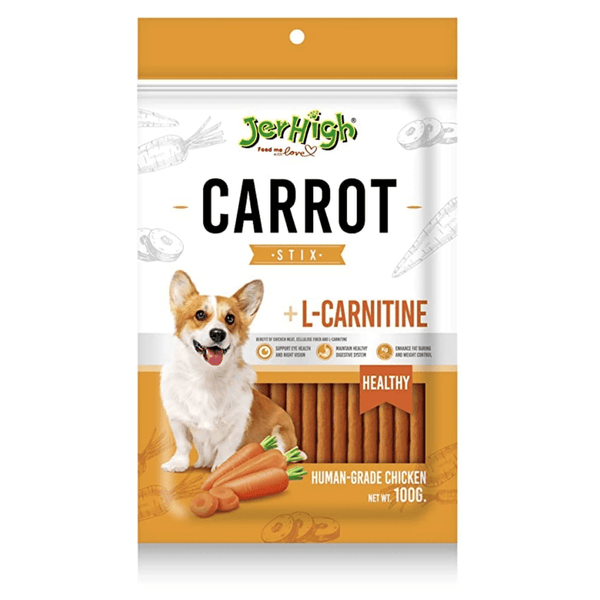 JerHigh Carrot Stix Fully Digestible High Protein Treats for Dogs, 100gm Ingredients