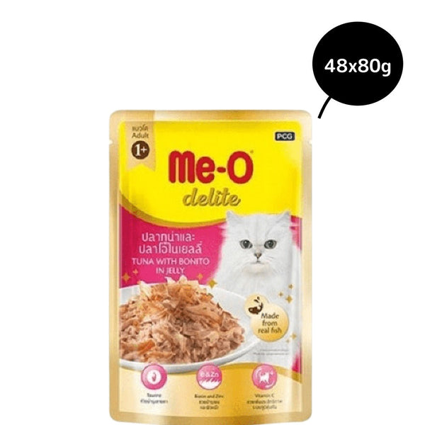 Me-O Delite Tuna with Bonito in Jelly Cat Wet Food, 70g Ingredients