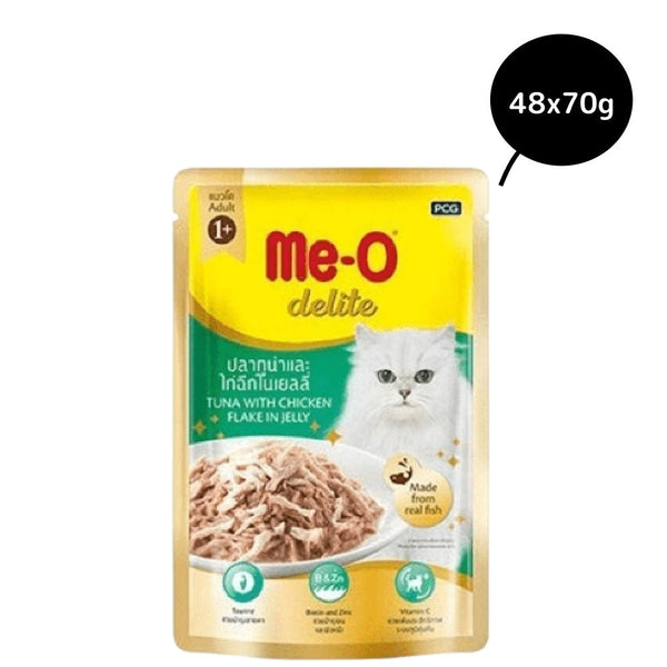 Me-O Delite Tuna with Chicken Flake in Jelly Cat Wet Food, 70g Ingredients