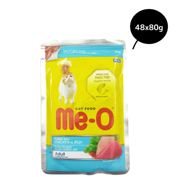 Me-O Tuna & Chicken In Jelly Adult Cat Wet Food, 80g Ingredients