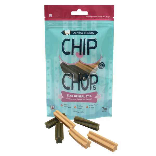 Chip Chops Star Dental Stix Chicken and Green Tea Flavor Dog Treats, 100g Ingredients