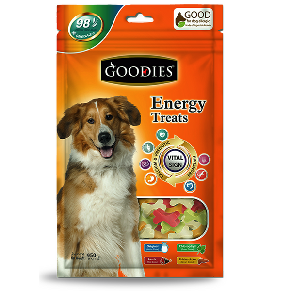 Goodies Energy Treats Mixed Flavour Cutbone Dog Treats, 950g Ingredients