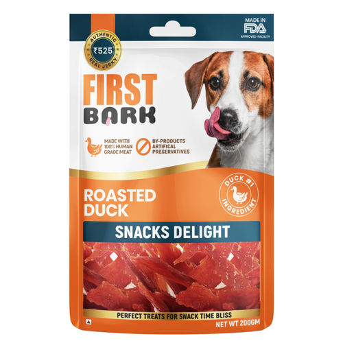 First Bark Roasted Duck Snack Delight Dog Jerky Treat, 200g