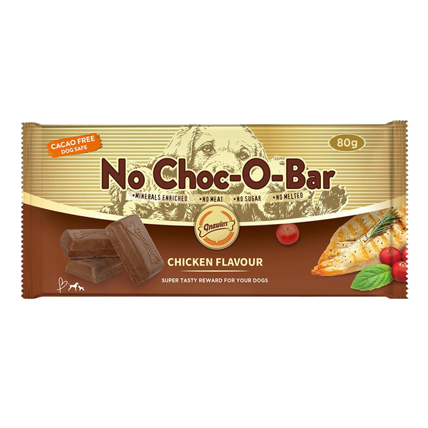 Gnawlers Chicken Flavor No Choc O Bar Dog Treats, 80g Ingredients