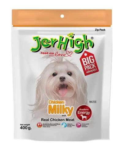 JerHigh Milky Flavour High Protein Treats for Dogs Big Pack, 400g - Image 1