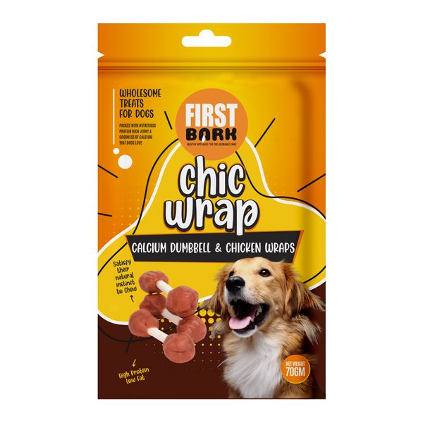 First Bark Calcium Dumbell Chicken Wrap Dog Treat,70g Ingredients