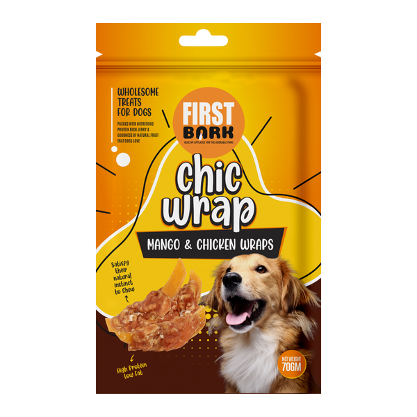First Bark Mango & Chicken Wrap Dog Treat,70g