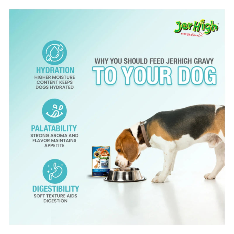 JerHigh Chicken & Liver Gravy Wet Dog Food – High Protein (Pack of 24) - Image 5