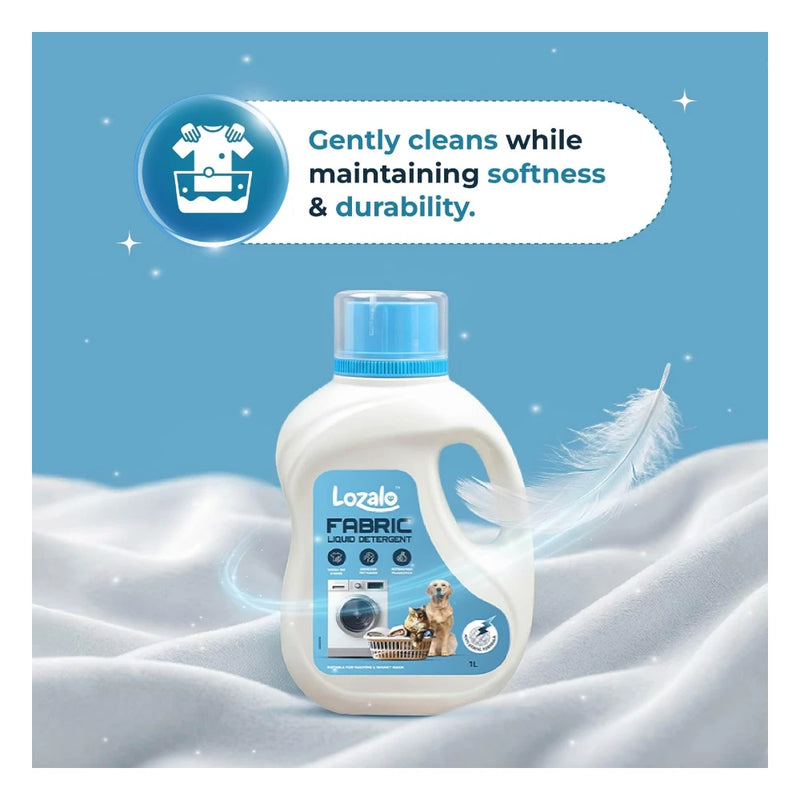 Lozalo 1Ltr Fabric Liquid Detergent for Dog & Cat Clothes | Say Goodbye to Fur-Covered Fabrics | Refreshing Fragrance, Antistatic Formula, Pet-Friendly Stain Remover | Cloth Detergent | Pack Of 1 - Image 6