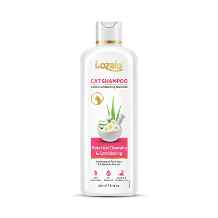 Lozalo Botanical Conditioning Cat Shampoo, Extra Gentle Conditioning Formula, Hydrating, & Cleansing Shampoo for Soft & Silky Cat Fur Coat,with Calendula Extract, Paraben Free