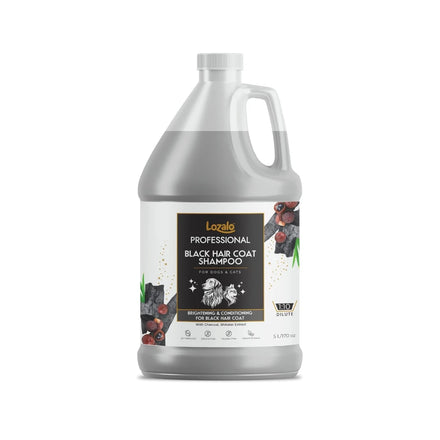 Lozalo Professional Black Hair Coat Pet Shampoo-5 Litre, Color Enhancing Shampoo for Dogs & Cats with Black Hair Coat of All Breeds, with Shikkakai Extract, Natural, Paraben Free