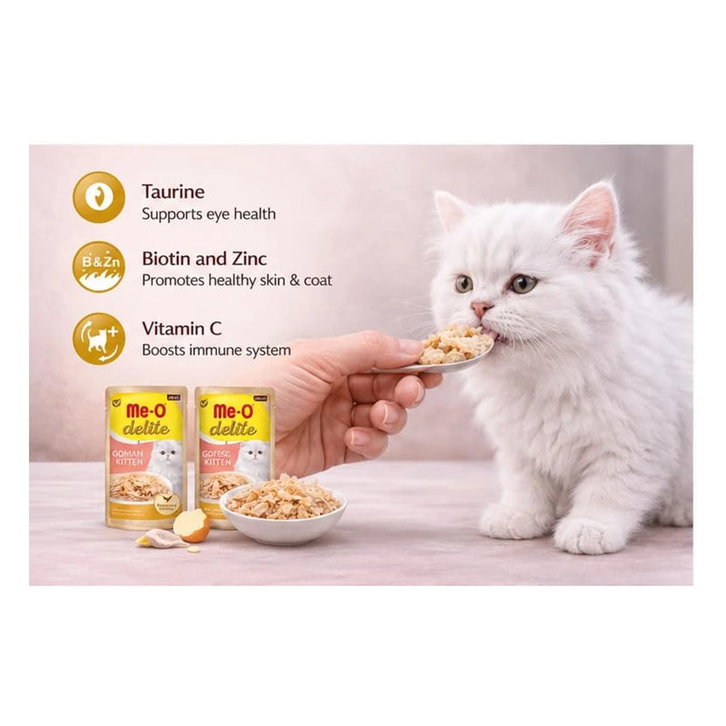 Me-O Delite Salmon Mousse with Goat Milk Topping Katsuobushi for Kitten - 70 g - Pack of 12 - Image 3