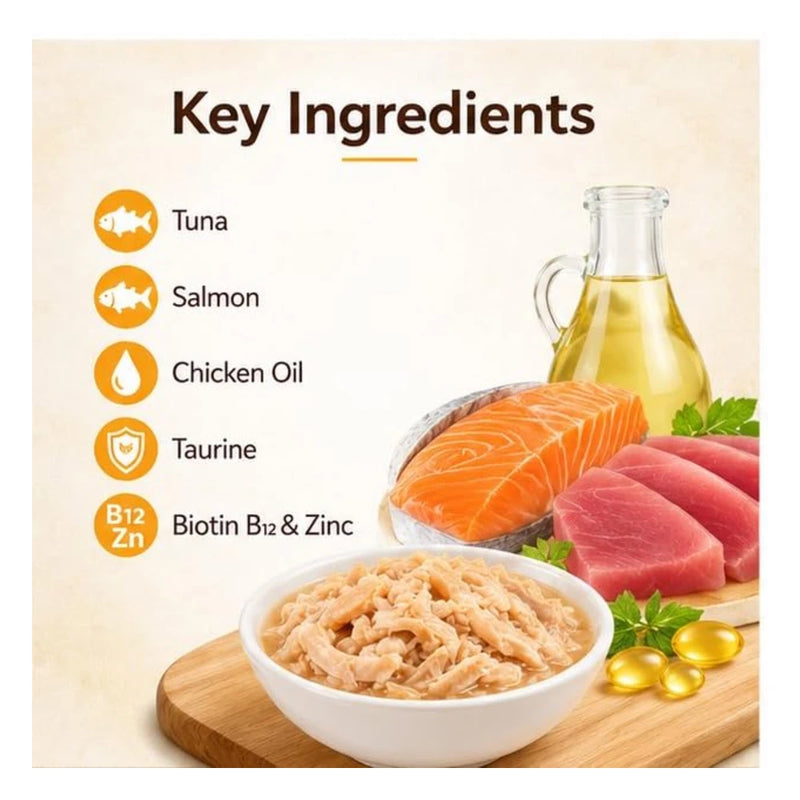 Me-O Delite Tuna with Salmon in Gravy for Adult - 70 g - Pack of 12 - Image 4