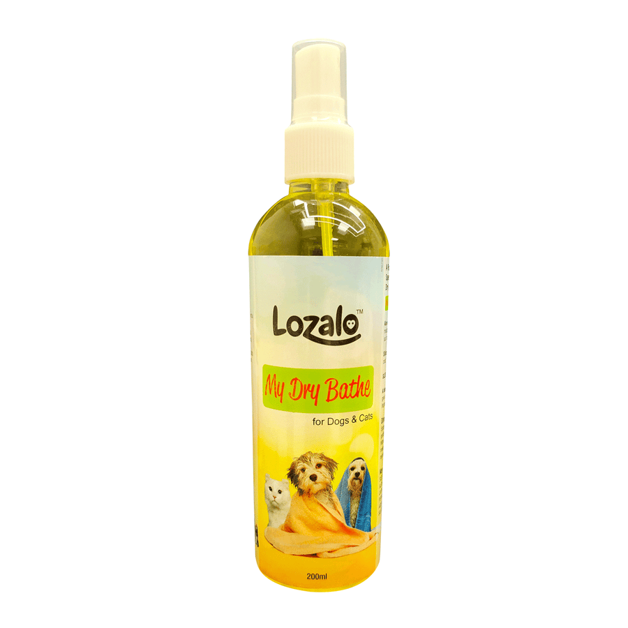 Lozalo My Dry Bath Shampoo for Dogs & Cats, 200 ml (Pack of 2)