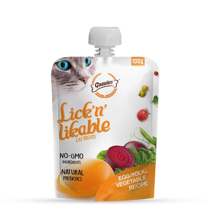 Gnawlers Lick & Likable Treats 100g - Egg Yolk & Vegetable Recipe