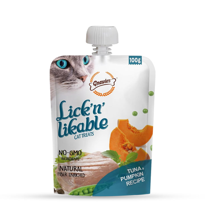 Gnawlers Lick & Likable Cat Treats 100g - Tuna & Pumpkin Recipe