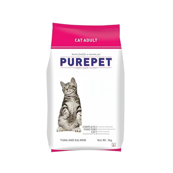 Purepet Adult Dry Cat Food Tuna & Salmon Flavour, 1 kg Pack Ingredients