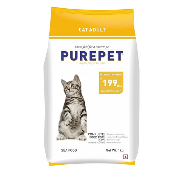 Purepet Adult Dry Cat Food, Sea Food Flavor - 1Kg Ingredients