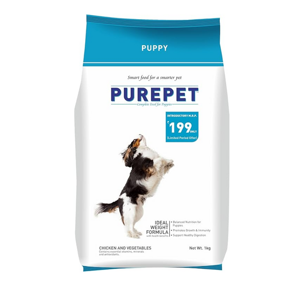 Purepet Chicken & Veg Puppy Dog Food, 1kg, Granule Ingredients