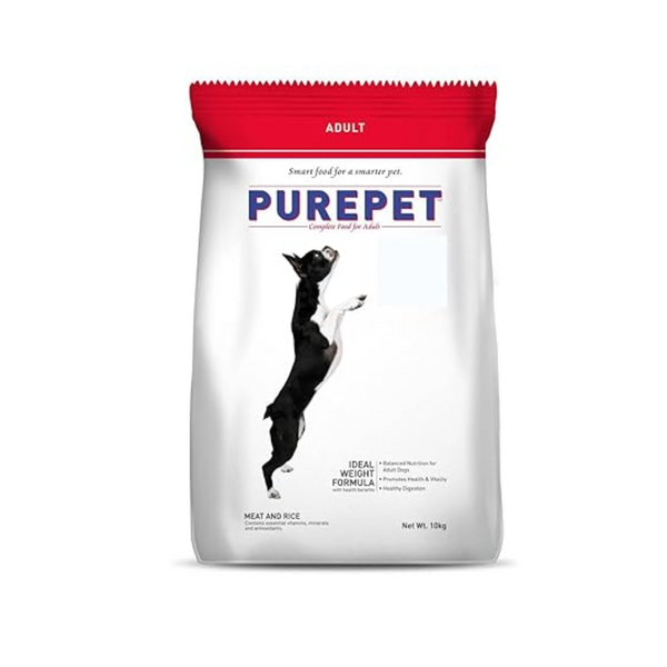 Purepet Meat and Rice Adult Dog Dry Food, 10kg Ingredients