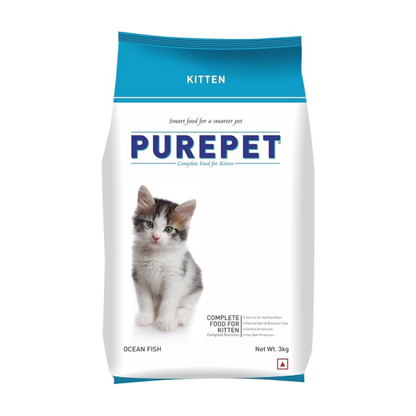 Purepet Kitten(1-12 Months) Dry Cat Food, Ocean Fish 3kg Pack Ingredients