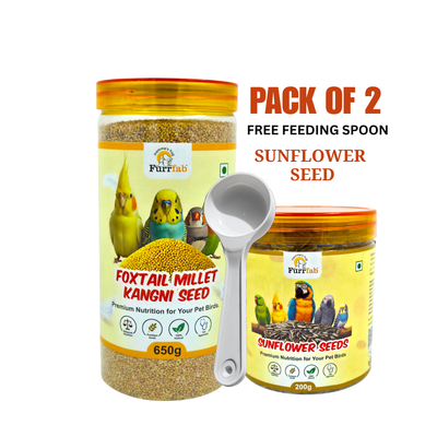 Furrfab Foxtail Millet & Sunflower Seeds Combo (650g + 200g)