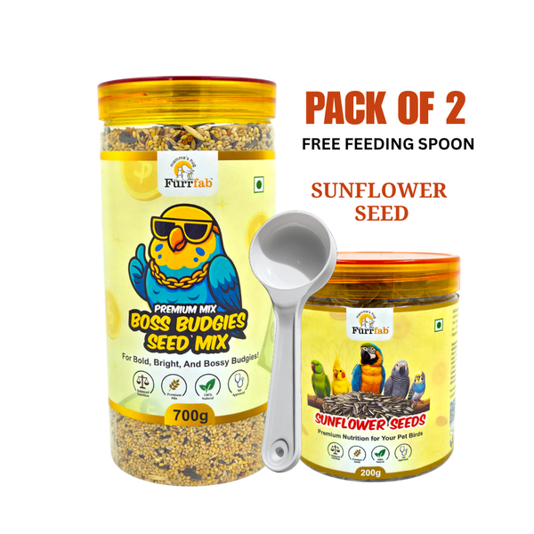 Furrfab Boss Budgies Seed Mix Combo (700g + 200g Sunflower Seeds) Ingredients