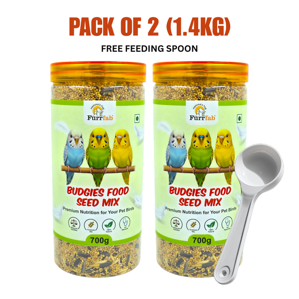 Furrfab Budgies Food Seed Mix Pack of 2 (700g Each | 1.4kg Total) Ingredients