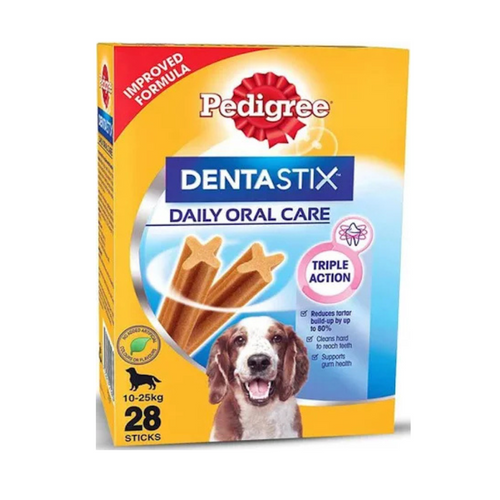 PEDIGREE DENTASTIX Dog Treat Oral Care for Medium Breed, 28 Sticks - 2Kg