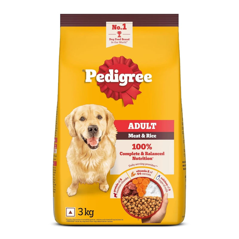 Pedigree Adult Dry Dog Food, Meat & Rice, Healthy Natural Defense - Image 1