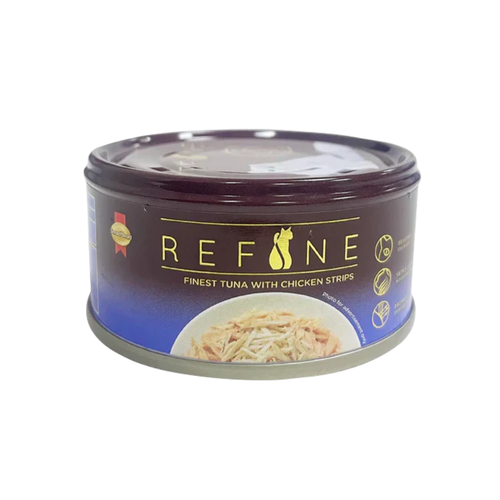 Smart Heart Refine Finest Tuna With Chicken Strips Adult Cat Tin, 80g (Pack of 6)