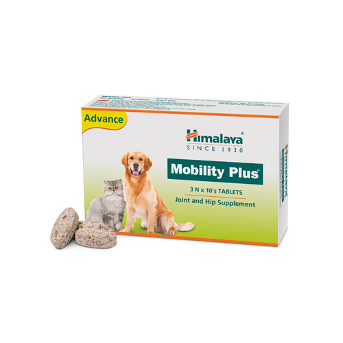 Himalaya Mobility Plus Joint and Hip Supplement for Dogs and Cats Pack of 30 Tabs (Pack of 1)