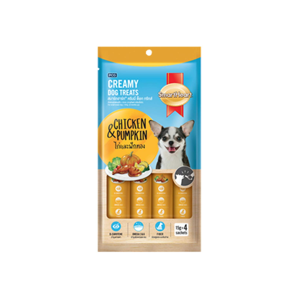 Smart Heart Creamy Dog Treats (Chicken and Pumpkin), 60g Pack of 12 Ingredients