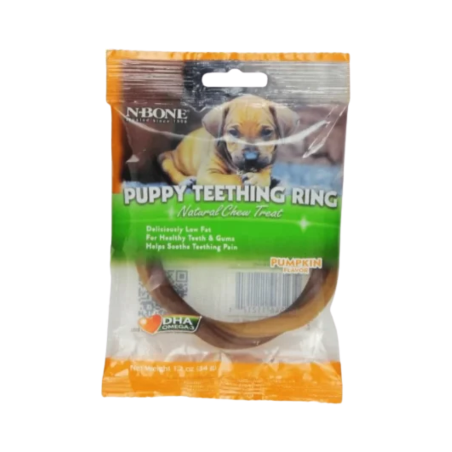 N-Bone Puppy Teething Ring, Pumpkin Flavor, 34g