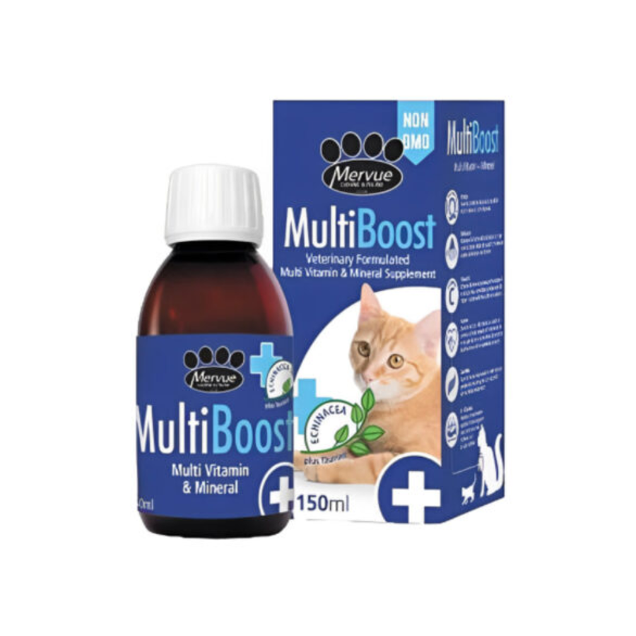 Mervue Multiboost Multivitamin & Mineral Supplements for Cats, 150 ml