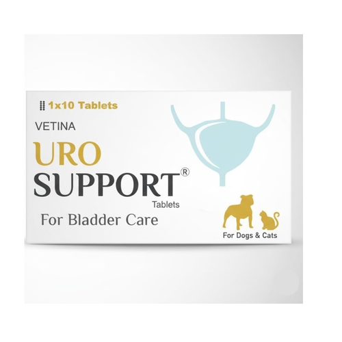 Vetina URO Support 10 Tablets for Urinary Bladder Health Care for Dogs and Cats