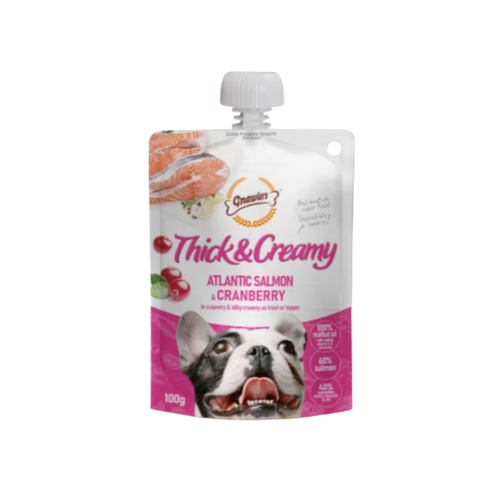 Gnawlers Thick & Creamy Dog Treat - Atlantic Salmon & Cranberry Flavor, 100g