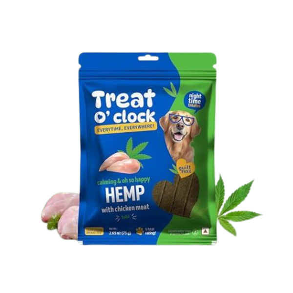 Natural Remedies Treat O'clock Hemp with Chicken Meat Treats- 75 gm (Pack of6) Ingredients
