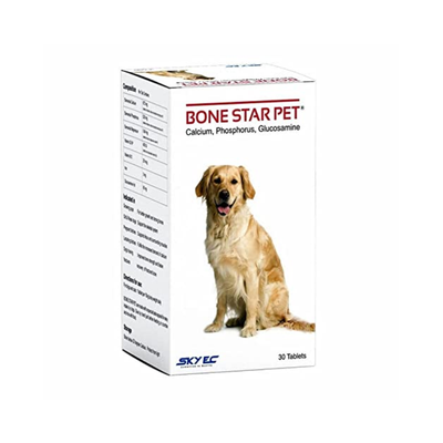 Bone Star Pet Tablets Calcium & Vitamin Supplement for Dogs 30 Tab (Pack of 2)