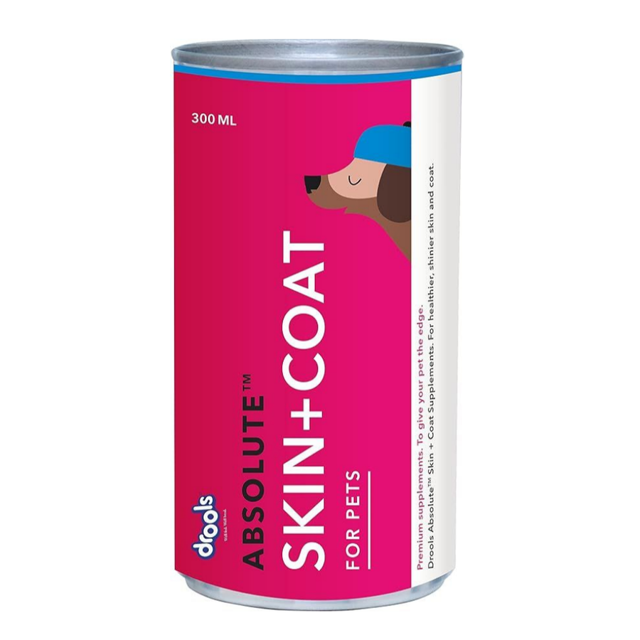 Drools Absolute Skin+Coat Syrup, Dog Supplement - 300 ml