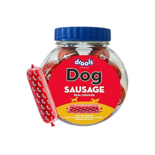 Drools All Life Stages Dog Treats Sausage Real Chicken 10Pcs Jar,550G Pack
