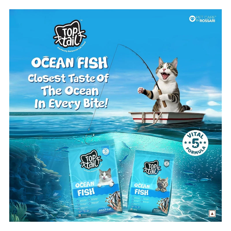 TOPTAIL Ocean Fish Food for Kitten 1-12 Month- Dry, Cat Food is Specially Crafted Chicken & Tuna Oil Support Lean Muscles, a Shiny Coat, Healthy Skin, & Joint Health | Pack of 1 - Image 5