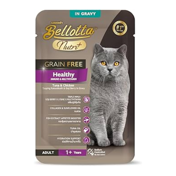 Bellotta Nutriplus Grain Free Pouch - Healthy Diet, 65g (Pack of 12) Ingredients