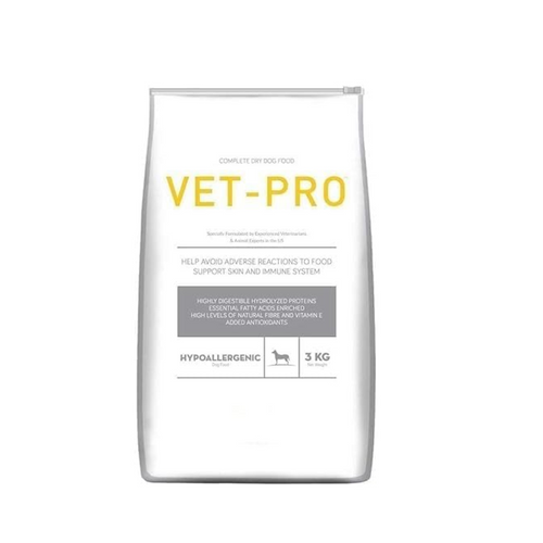 Vet Pro Hypoallergenic Dry Dog Food 3Kg - All Life Stages, Fish Flavor
