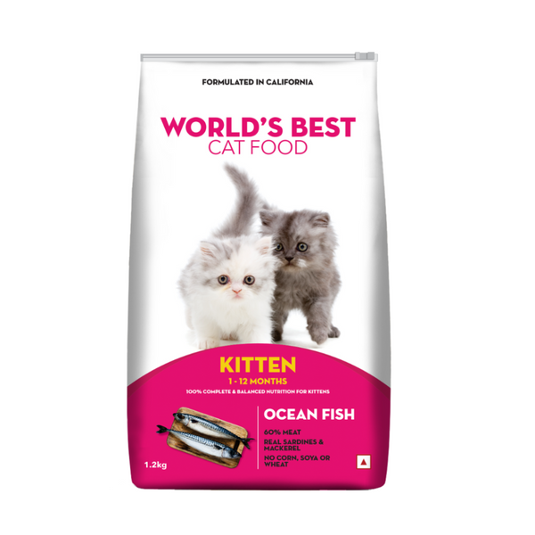 World's Best Kitten (1-12 Months) Ocean Fish Dry Cat Food, 1.2kg Ingredients