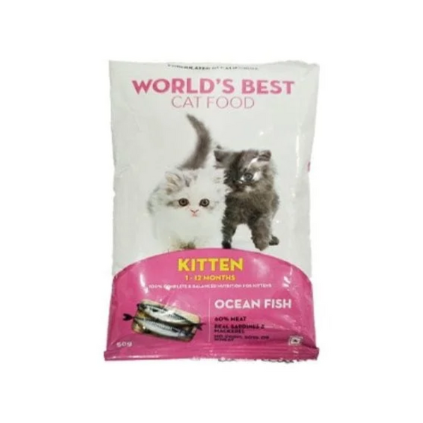 World's Best Kitten Ocean Fish Dry Cat Food, 50g (Pack of 15) Ingredients