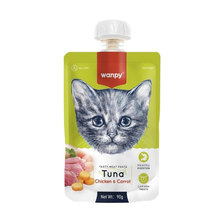 Wampy Meat Paste Tuna Chicken & Carrot Cat Wet Food, 90g