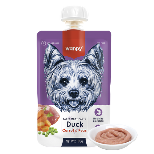 Wampy Lickable Creamy Meat Paste for Dogs with Duck, Carrot & Peas Flavours, 90 G, (Pack of 12),All Life Stages