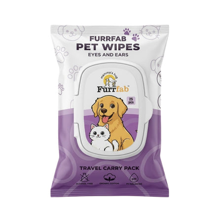 Furrfab Eye & Ear Wipes for Dogs & Cats | 25 Wipes