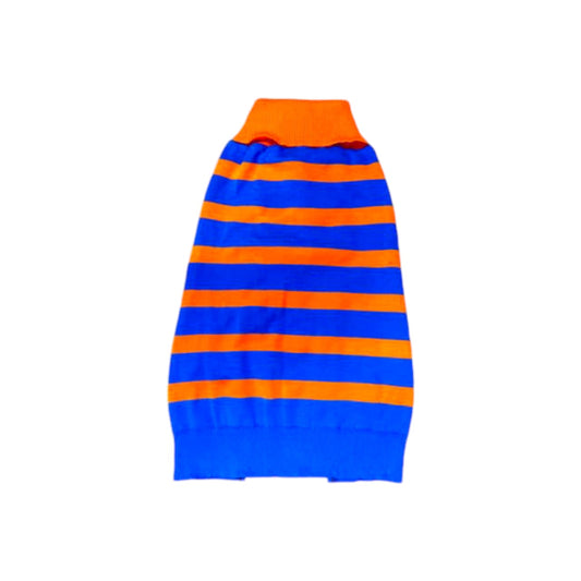 Furrfab Orange & Blue Dog Sweater For Winter – Warm & Stylish